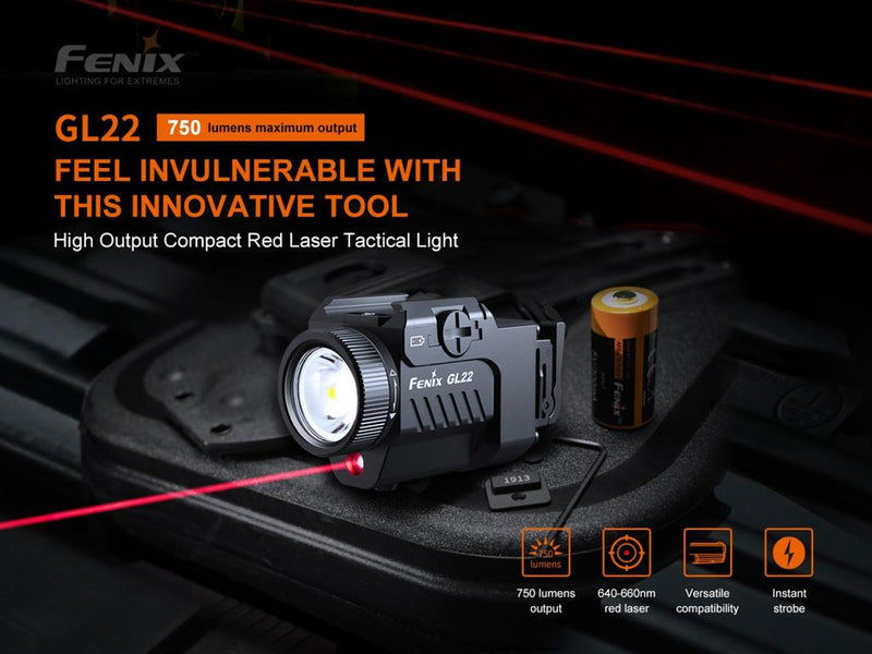 LINTERNA PARA PISTOLA FENIX GL22 NEGRO