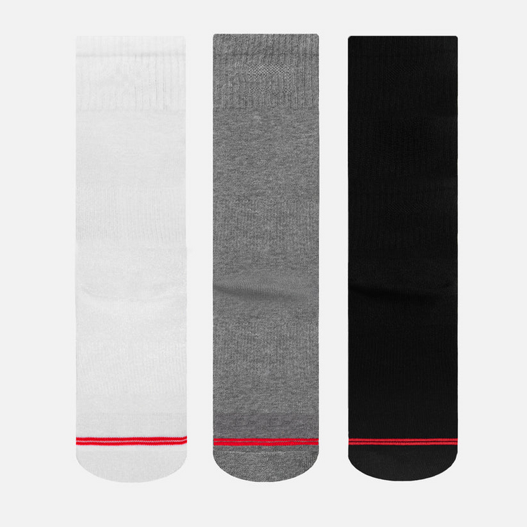CALCETINES LOGO LIPPI PACK MID NEGRO BLANCO GRIS