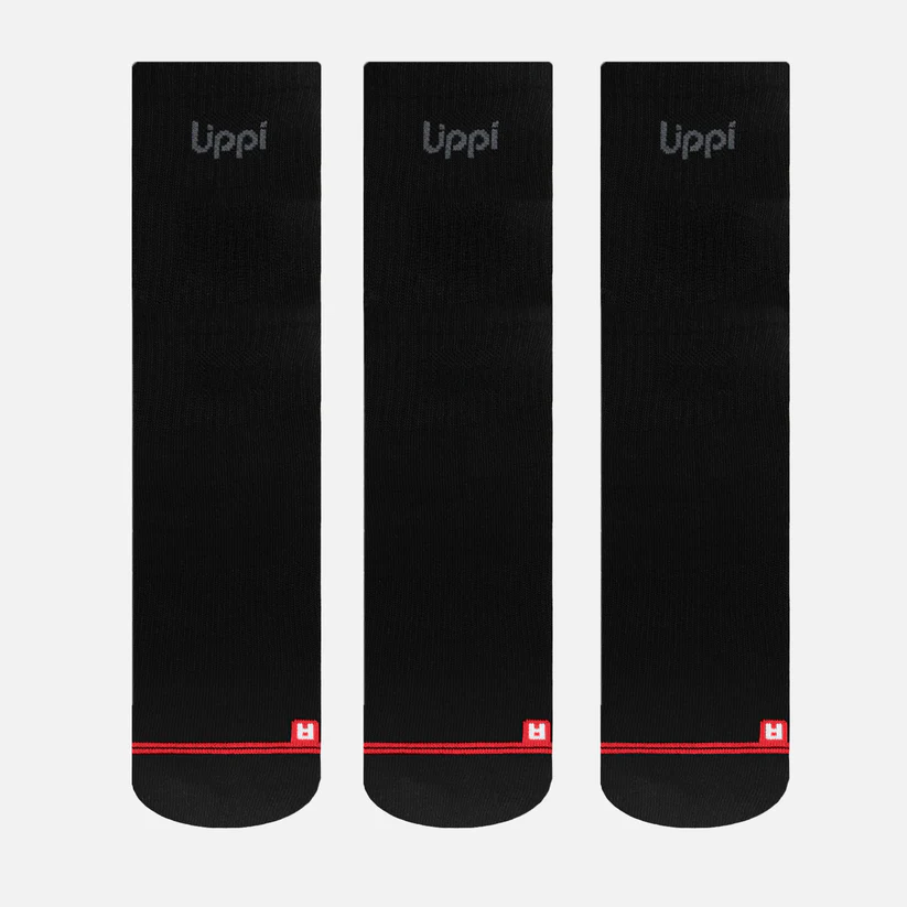 CALCETINES LOGO LIPPI PACK MID NEGRO