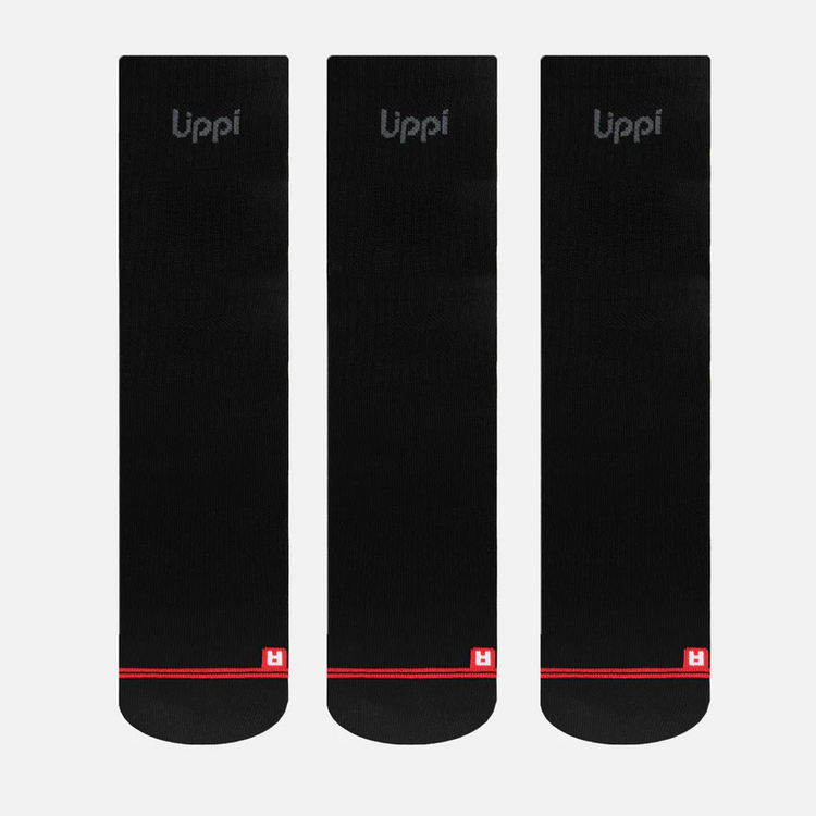 CALCETINES LOGO LIPPI PACK MID NEGRO