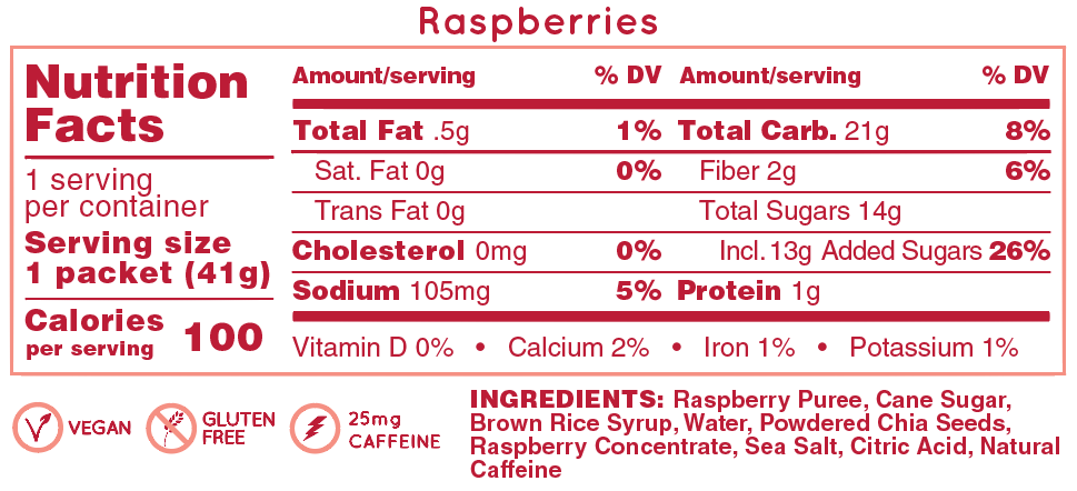 HUMA GEL ENERGETICO RASPBERRIES 25MG CAFEINA