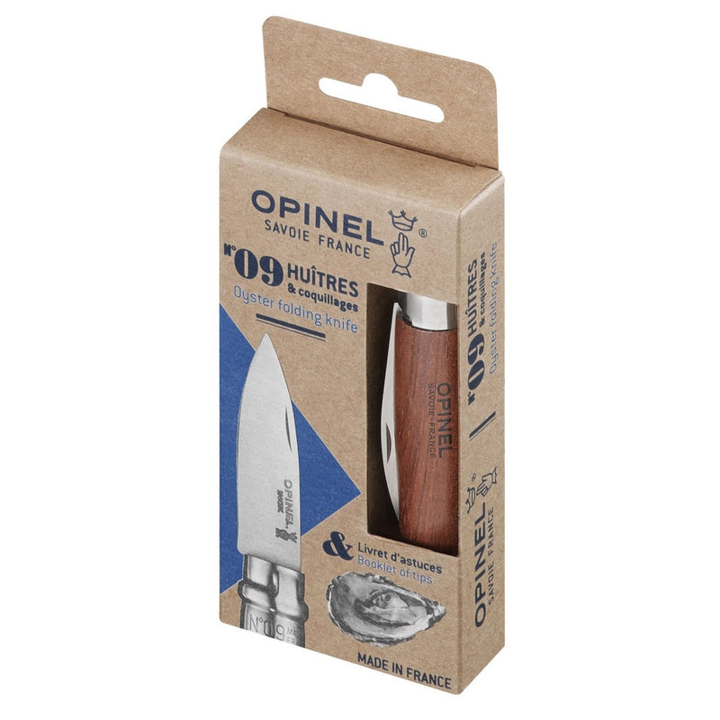 CUCHILLO PARA OSTRAS OPINEL N°9 MANGO PALO ROJO