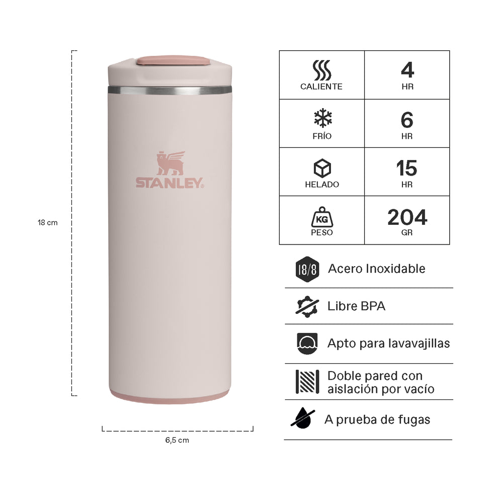 BOTELLA STANLEY FLIP TOP TRANSIT 2 MUG ROSE QUARTZ 354ML