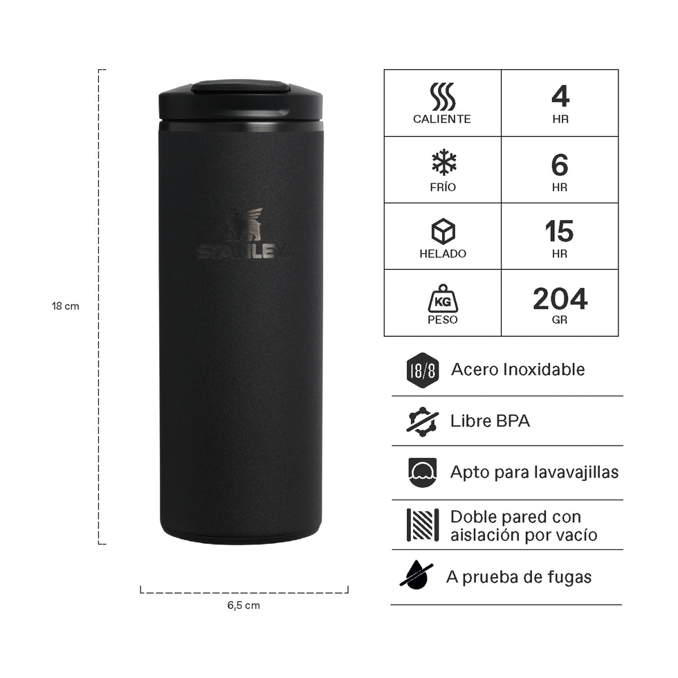 BOTELLA STANLEY FLIP TOP TRANSIT 2 MUG BLACK 2.0 354ML