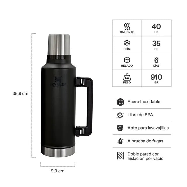 BOTELLA STANLEY 1.4 LT CLASSIC VACUUM NEGRO 2.0