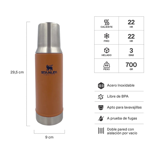 TERMO STANLEY CLASSIC MATE SYSTEM 800ML TOSTADO