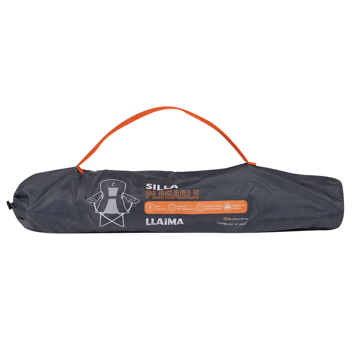 SILLA DE CAMPING XL ATAKAMA LLAIMA GRIS/NARANJO