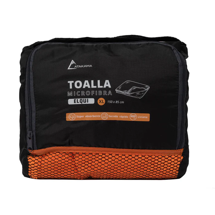 TOALLA MICROFIBRA ATAKAMA ELQUI NARANJO | TALLA XL