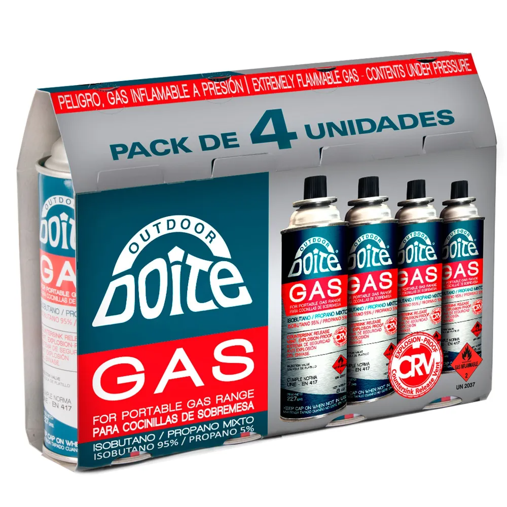 PACK 4 CARTUCHOS DE GAS 227 GRS DOITE