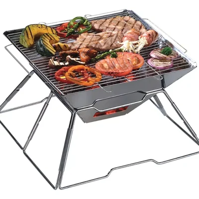 PARRILLA PLEGABLE XENA 2-4 PERSONAS PLATEADO DOITE