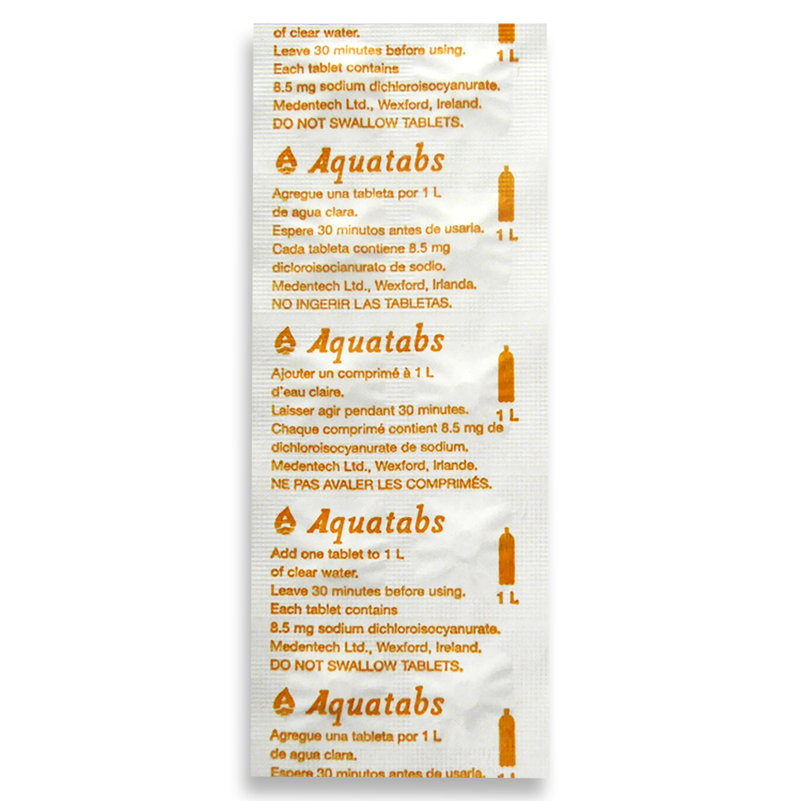 PASTILLA PURIFICADORA DE AGUA AQUATABS 8.5 MG X 1LITRO | 10 UNID.