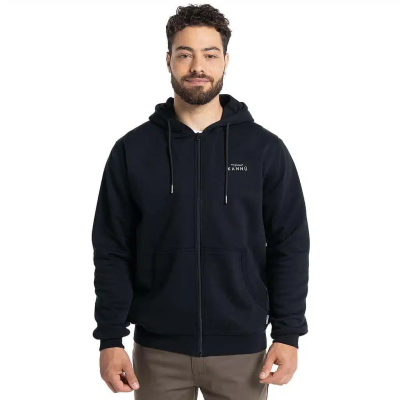 HOODIE KANNU COIGUE FULL ZIP HOMBRE NEGRO