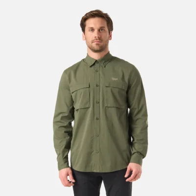 CAMISA HOMBRE ROSSELOT LONG SLEEVE QDRY SHIRT LIPPI VERDE MUSGO