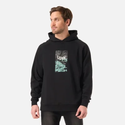 POLERON HOMBRE INSIGNE HOODY SWEATSHIRT FRONT PRINT LIPPI NEGRO