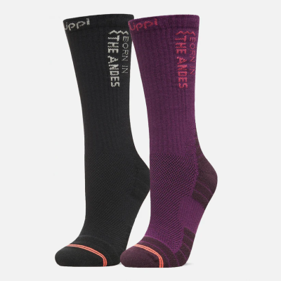 CALCETINES MUJER DUO TREKKING LIGHT PACK NEGRO MORADO
